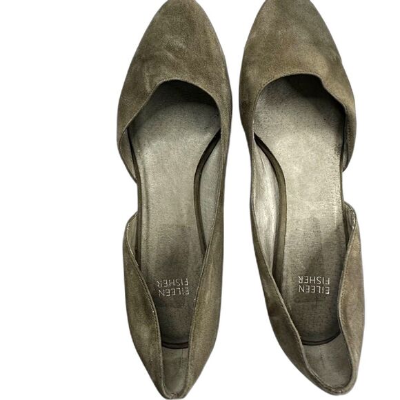 Eileen Fisher d’Orsay Round Toe Gray Suede Lily Pumps - Women 11 - Picture 6 of 7